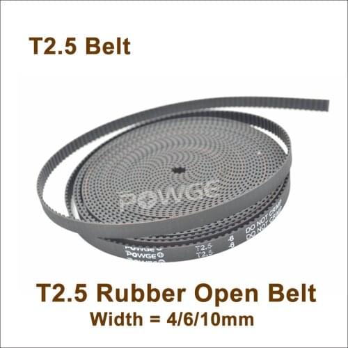 POWGE 5meters T2.5 Timing Belt W=4/6/10mm T2.5 Open Synchronous Belt Trapezoid Timing Belt T2.5 Timing Pulley T2.5-6 T2.5-10