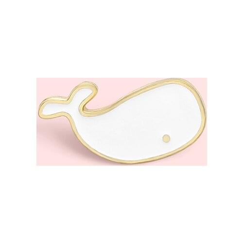 White Ocean Whale simple cartoon badge schoolbag decoration sweater Brooch female pin cardigan button cute