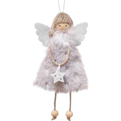 Christmas Decoration Hanging Pendant Cute Delicate Fabric Angel Girl Pendant Plush Doll Toy Ornament For Bedroom