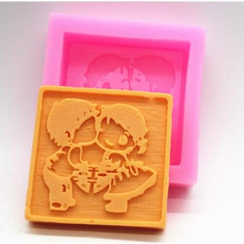 Silicone mold couple double happiness Soap molds handmade wedding soaps mould soap making molds silicone soap moulds