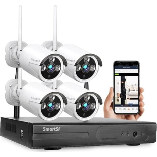 SmartSF 1080P Wireless Security Camera Kit CCTV 8CH System Outdoor Bullet IP Camera Waterproof Security Video SurveillanceKit