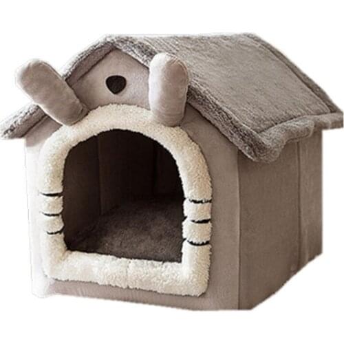 Foldable Deep Sleep Pet Cat House Indoor Winter Warm Cozy Cat Bed for Small Dog Cat Kitten Teddy Comfortable Kennel Pet Supplies