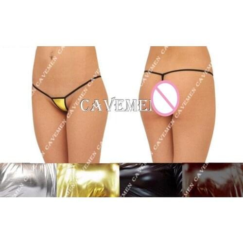 Small Leatherwear gold and silver * 2317 *Ladies Thongs G-string Underwear Panties T-back Swimsuit Bikini Free Shipping