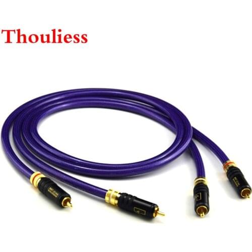 Thouliess Pair HIFI SILVER IT65G Silver Plated RCA Cable Professional 2RCA Male to Male WBT-0144 RCA Interconnector Audio Cable