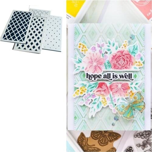 SLIMLINE DIAMOND BUILDER LAYERING STENCIL 2021 Stencils for DIY Scrapbooking Album Stamp Make Paper Card Embossing New Die Cut