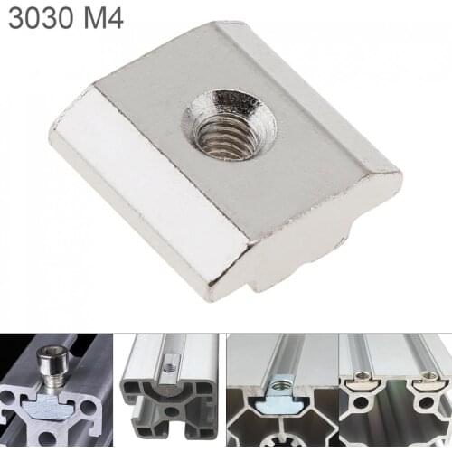 Carbon Steel 1PCS M4 for 30 Series Slot T-nut Sliding T Nut Hammer Drop In Nut Fasten Connector 3030 Aluminum Extrusions