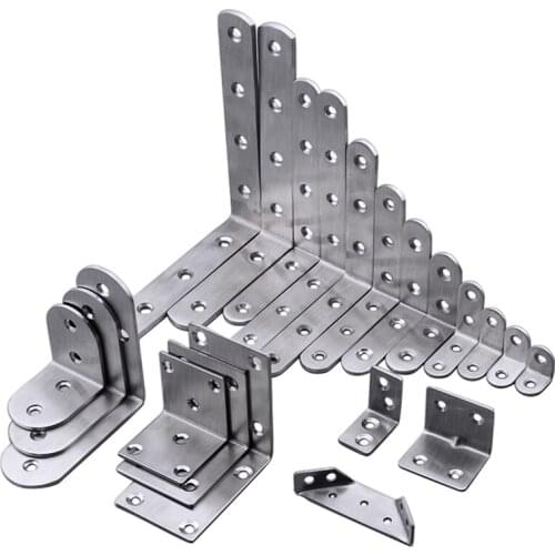 10PCS Corner Steel Corner Code Triangular Bracket Angle Iron Bracket Table Chair Fixing Bracket 90 Degree Right Angle