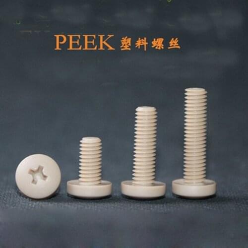 M2 M3 M4 PEEK Phillips Screw plastic Round head Screws High Temperature Resistance Bolts 4-30mm Length