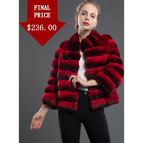 Women Fur Jacket Classic Rex Rabbit Fur Coat Winter Fashion Cropped Outwear Hot Sale 3 colors