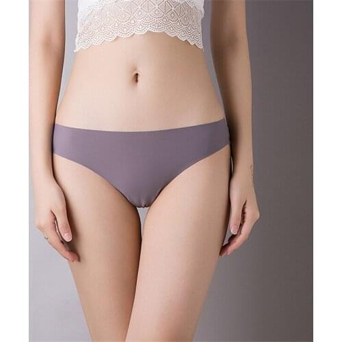 Freeship 2019 Soft Womens Lace Panties Ice Silk Briefs Ladies Underwear Lingerie Knickers Thongs Low-Rise Panties 1Pcs