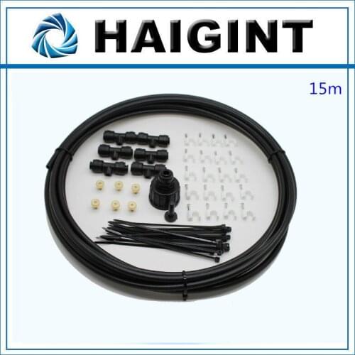 0051 DIY 15m black cheaper CE portable low pressure misting system for garden