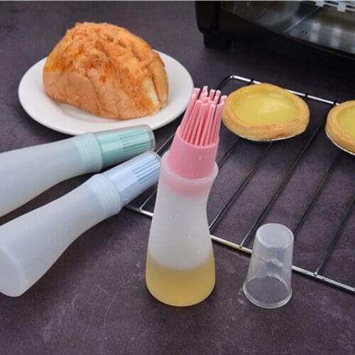 1 Pcs Portable Silicone Bottle With Brush Grill Oil Brushes Liquid Oil Pastry Baking BBQ Tools For Kitchen Accessories Helper