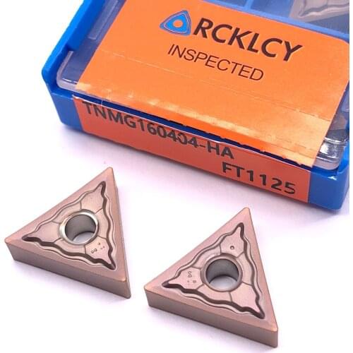10pcs RCKLCY TNMG160404 HA FT1125 Carbide Insert Cutting Lathe CNC Tools Lathe Cutter For Stainless Steel High Quality Machining