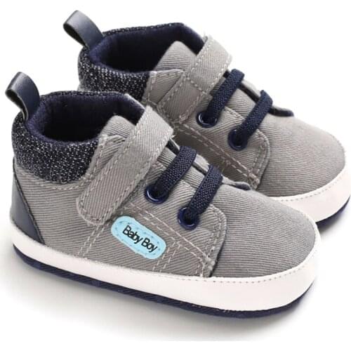 2021 Autumn Newborn Baby Boys Anti-Slip Shoes Sneakers Toddler Soft Soled First Walkers 0-18M