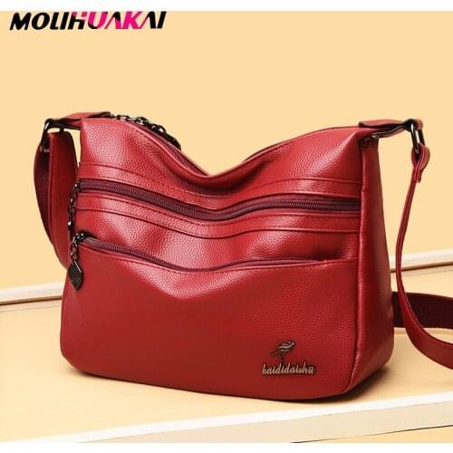 2021 High Quality Handbag Fashion Soft Leather PU Leather Shoulder Bags Ladies Leisure City Travel Bag All-Match Diagonal Bag