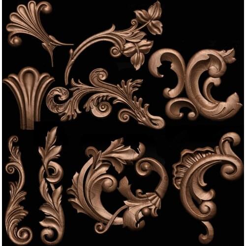 Flower leaf carving 9pcs/set STL models 3d model relief for CNC, Artcam, Aspire, Decors 3D furniture decoration Decor