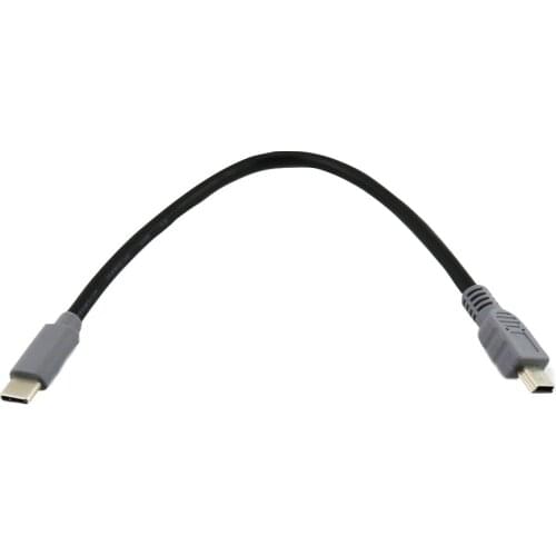 5pcs USB 3.1 Type-C Male Plug to USB Mini Male Plug Charging Data OTG Connector Adapter Male to Male Cable 25cm/1m