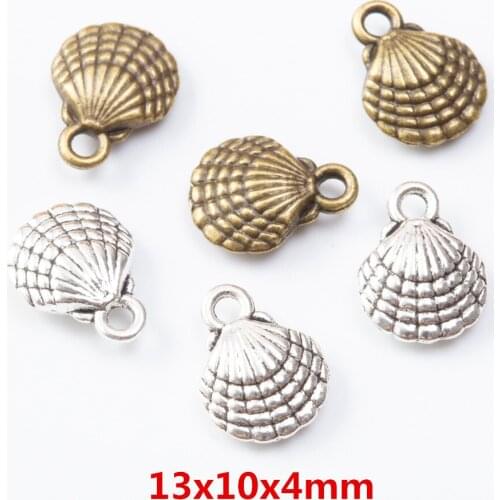 60 pieces of retro metal zinc alloy shell pendant for DIY handmade jewelry necklace making 7297