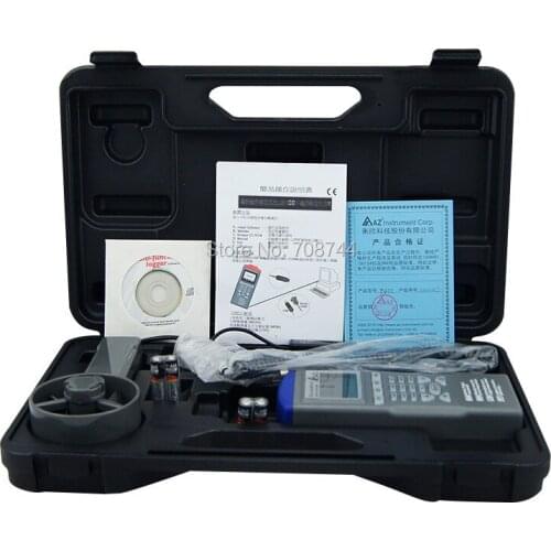 AZ9671 Digital Temperature Anemometer Datalogger with Programmer Wind Speed Range 0.6~32M/S