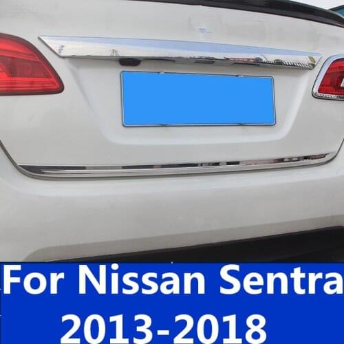 Rear Guard Tailgate decoration strip tail door decoration bright strip car Accessories For Nissan Sentra 2013-2018