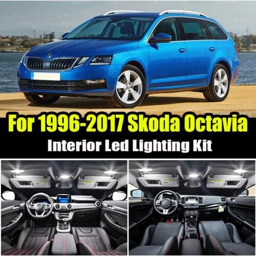 For 1996-2017 Skoda for Octavia 1 2 3 MK1 MK2 MK3 Sedan Combi White Canbus LED Lamp Interior Dome Map Lights Bulb Kit