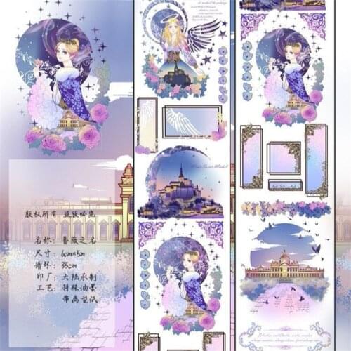 Fairy Rose Star Girls Special Oil Washi Tapes Bullet Journal Masking Tape Adhesive Tape DIY Scrapbooking Washi Stickers
