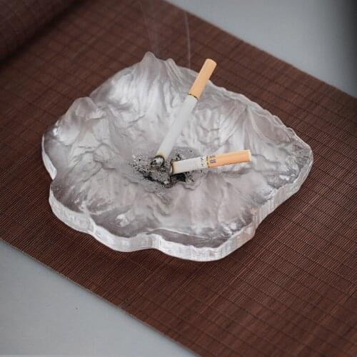 Glazed Iceberg Ashtray Mountain Peak Style Desktop Storage Smoking Ash Crystal Glass Living Room Home Smokes Tools Holder Gifts