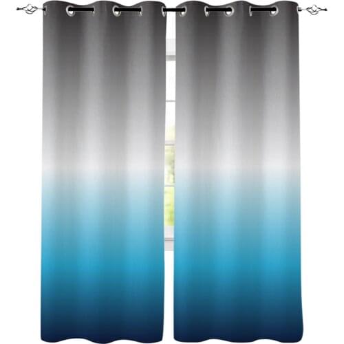 Gradient Gray Blue Pattern Beautiful Luxury Home Curtains Home Supplies Living Room Bedroom Custom Curtains