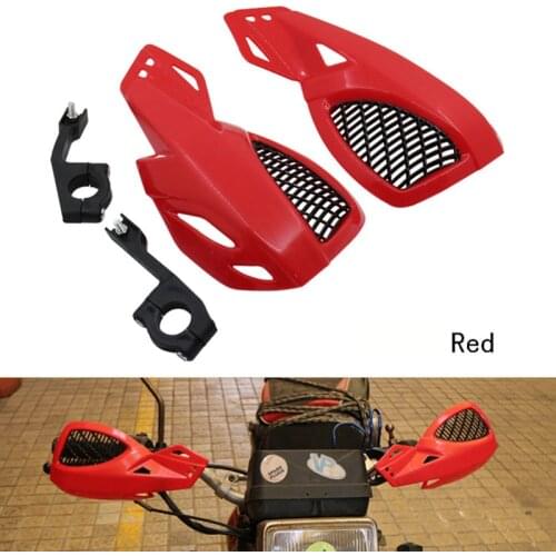 24CM Dirt Bike ATV MX Motocross Motorcycle Hand Guards Handguards With Mount Kit Black Red Plastic Mounting Hardware