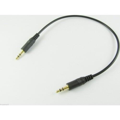10pcs 3.5mm 1/8" Aux Male to Male Stereo Audio Sound AV Cable Black Gold for TV 1FT