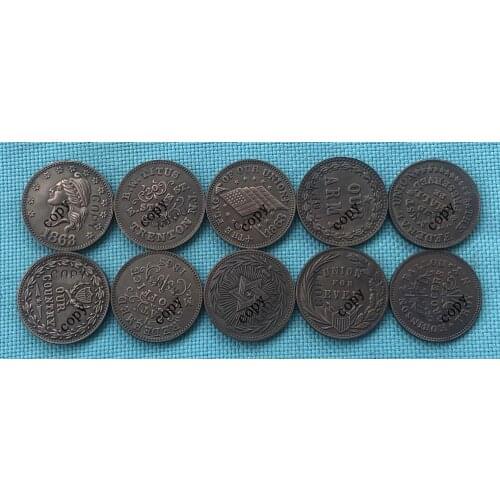USA Civil war 1863 copy coins 10 different types of COINS