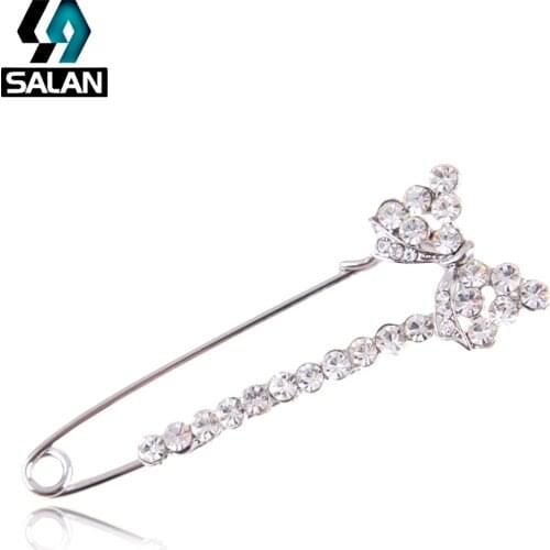 Korean popular bow zircon brooch women sweet elegant shawl brooches pins wild ladies clothing