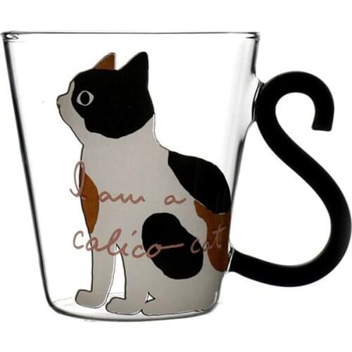 250ml Cute Creative Cat Milk Coffee Mug Water Glass Mug Cup Tea Cup Cartoon Kitty Home Office Cup For Fruit Juice
