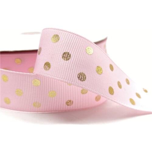 5yards 25mm 1" Grosgrain Ribbon Printed Spot Pattern for Christmas Wedding Decoration DIY Sewing Handmand Craft Accessories #05