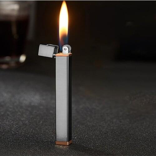 Mini Simplicity Grinding Wheel Open Fmale Metal Ladies Lighter Portable Firepower Inflatable Lighter Cigar Smoking Lighter