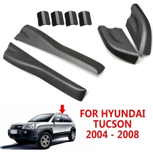 Pcmos 2020 8pcs Roof Rails Rack End Cover Shell For Hyundai Tucson 2004 - 2008 Auto Exterior Parts Front Rear Left Right Roof