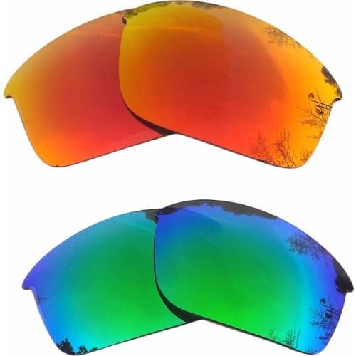Orange Red Mirrored & Green Mirrored Polarized Replacement Lenses for Bottle Rocket Frame 100% UVA & UVB