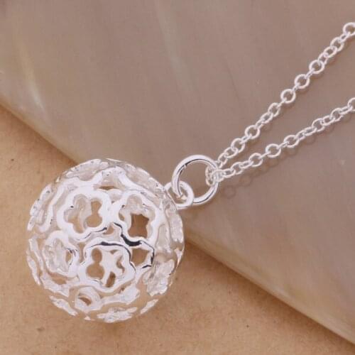 AN338 Hot sterling Necklace fashion jewelry pendant hollow out ball /goyapgfa atkajkra silver color