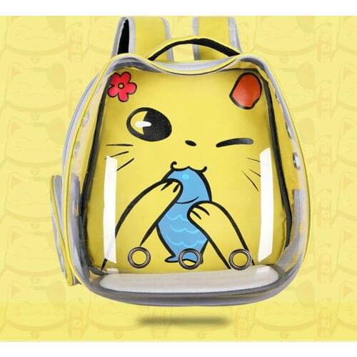 Portable Cat Bags Supplies Breathable Carriers Pet Small Dog Outdoor Backpack Travel Space Capsule Cage Transparent Cat Bags
