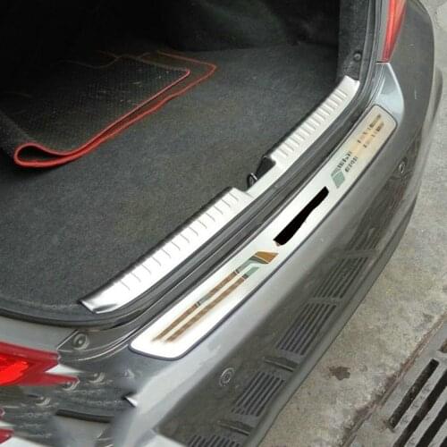 Fit For Honda 9th Civic 2012 2013 2014 2015 Steel Silver Outer Rear Bumper Protector Guard Trim