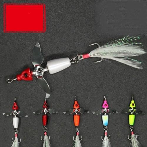 Fish Lure 360 Degree Rotating Pure Copper Sequins Blood Trough Three Feather Hooks Super Long Throw Performance For Fishing