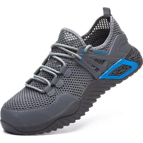 Work Shoes Lightweight Breathable Anti-Smashing Anti-Piercing Non-Slip Protective Footwear Outdoor Men Women Steel Toe Safety