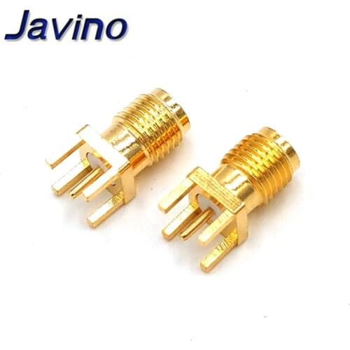 SMA Female Jack Solder Nut Edge PCB Clip Straight Mount Gold Plated RF Connector Receptacle Solder