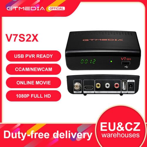 GTMEDIA V7 S2X DVB-S2 TV Satellite Receiver With USB WIFI FTA Support DRE &Biss key multi-stream/T2MI Youtube FULL HD 1080P