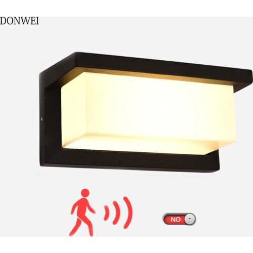 12W Outdoor LED Wall Light Waterproof IP65 Porch Light Modern Radar Motion Sensor LED Wall Lamp Courtyard Garden Light 90~260V