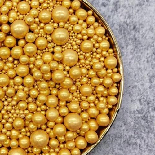 Gold Candy Bead Sugar Pearl Cake Cupcake Decorations