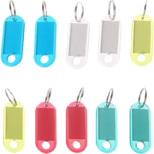 10Pcs/Set Transparent Plastic Luggage ID Label Key Tags Keychains Keyring Tags Unisex Bag Decoraation Accessory Random Delivery