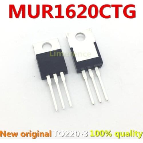 100% nuevo 50 unids/lote original diode MUR1620CTG MUR1620 U1620G 16A200V TO-220 Transistor