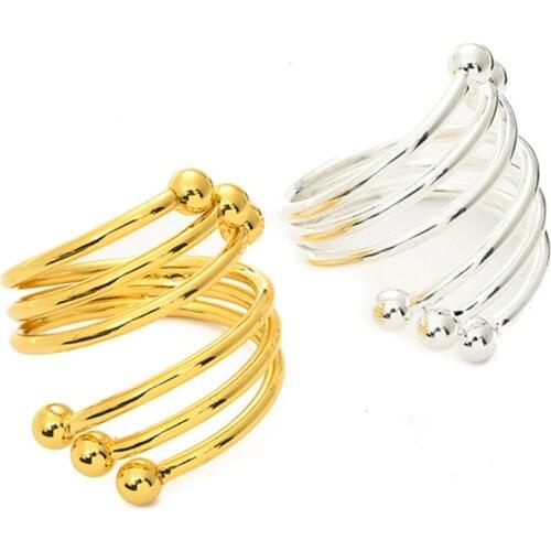 12PCS/Metal six beads chain gold and silver napkin ring table top decoration for family gatherings, receptions, hotel festivals