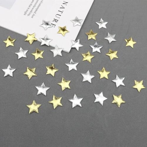 200Pcs 2cm Glitter Stars Padded Patches Appliqued DIY Craft Supplies Kids Hair Accessories Ornament Material Scrapbooking Decor